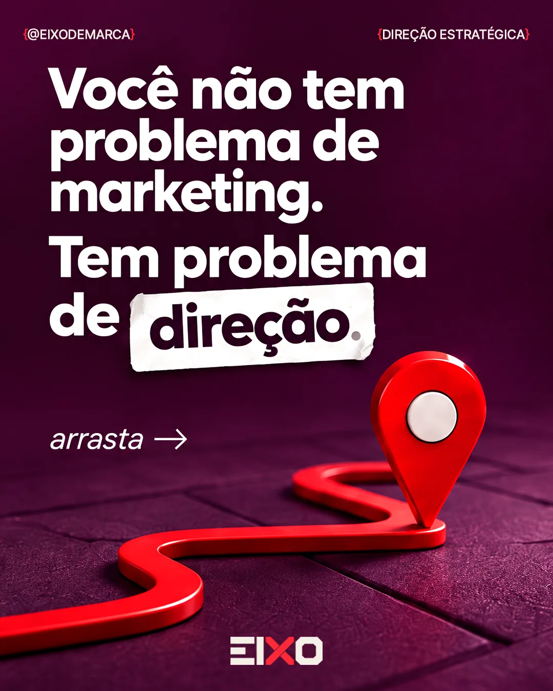 Carrossel da Eixo de Marca sobre direção no marketing